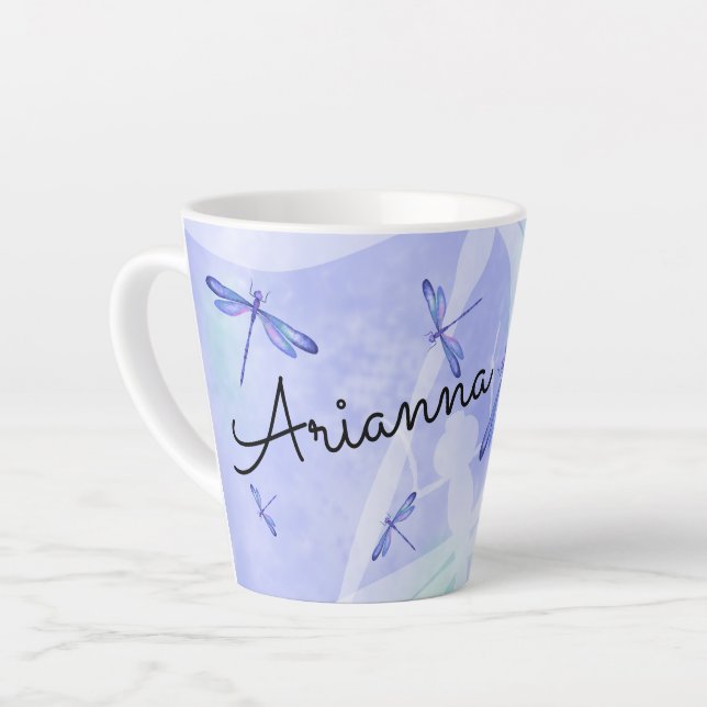 Bleus libellules, Mugs de café personnalisés (Angle gauche)