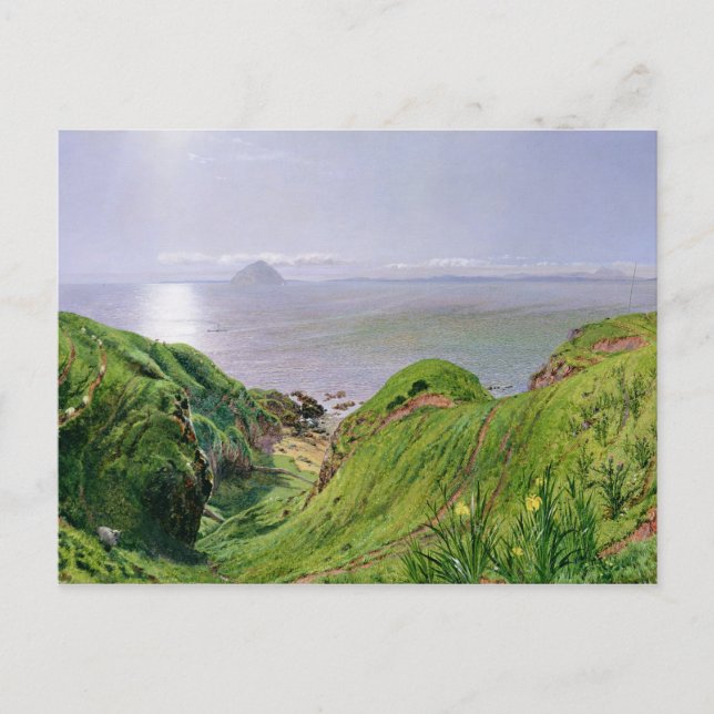 Blick auf Ailsa Craig und die Insel Arran, 1860 Postkarte (Vorderseite)