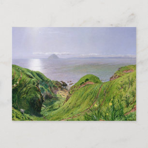 Blick auf Ailsa Craig und die Insel Arran, 1860 Postkarte