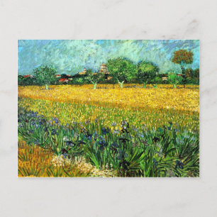 Blick auf Arles mit Iris im Vordergrund Postkarte