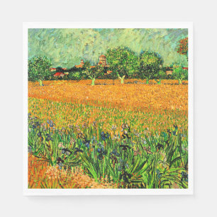 Blick auf Arles mit Schwertlilien im Vordergrund, Serviette