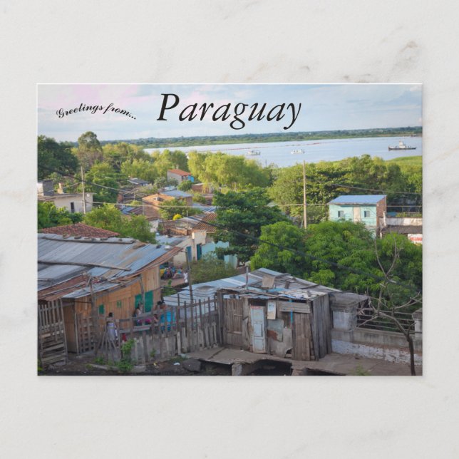 Blick auf Asunción Paraguay Postkarte (Vorderseite)