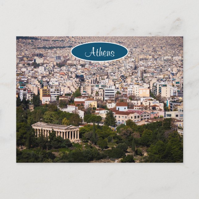 Blick auf Athen Postkarte (Vorderseite)