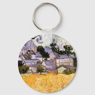 Blick auf Auvers mit Kirche von Vincent van Gogh Schlüsselanhänger