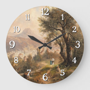 Blick auf Bad Aussee - Emil Barbarini Große Wanduhr