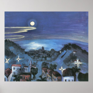 Blick auf Barcelona bei Nacht von Walter Gramatte Poster