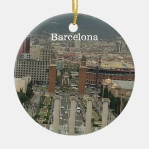Blick auf Barcelona Keramik Ornament