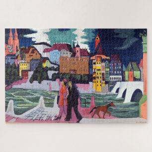 Blick auf Basel und den Rhein Kirchner