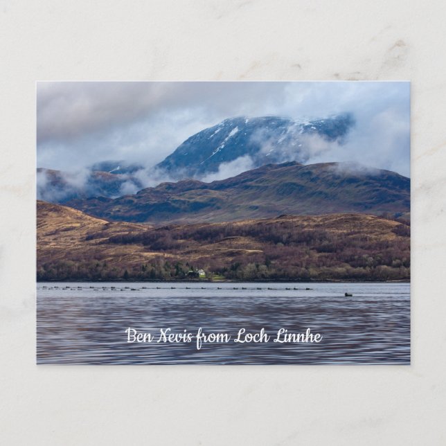 Blick auf Ben Nevis von Loch Linnhe, Schottland Postkarte (Vorderseite)