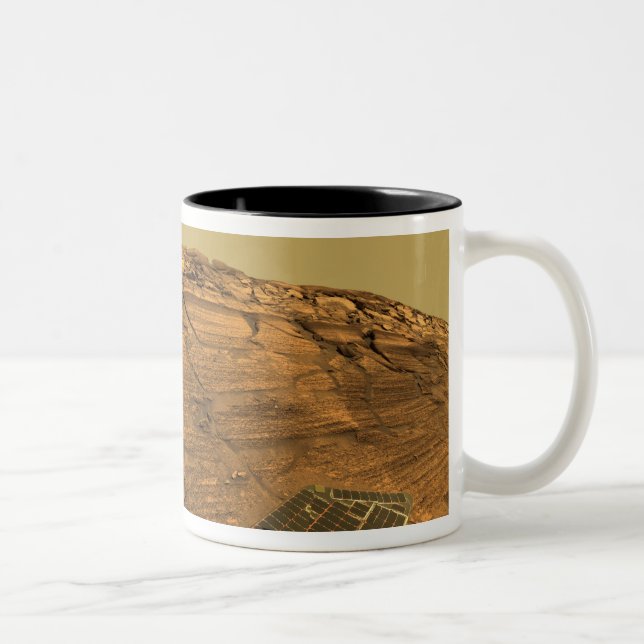 Blick auf Burns Cliff auf Mars Zweifarbige Tasse (Rechts)