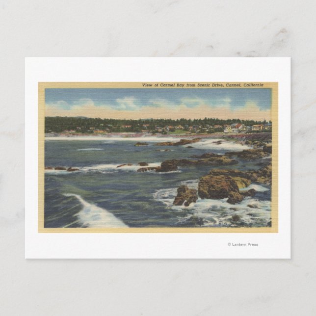 Blick auf Carmel Bay vom Landschaftlichen Laufwerk Postkarte (Vorderseite)