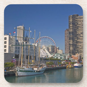 Blick auf Chicagos Marine Pier 2 Untersetzer