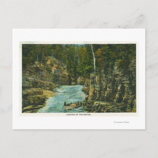 Blick auf das Boot Suche nach den Rapids Postkarte (Vorderseite)