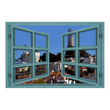 Blick auf das Coit Tower Window Poster