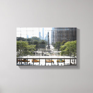 Blick auf das Columbus Circle New York City Foto Leinwanddruck