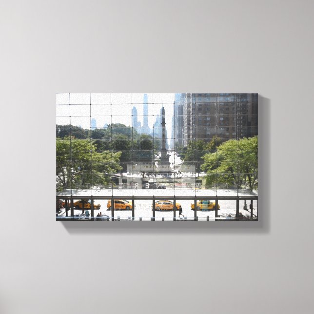 Blick auf das Columbus Circle New York City Foto Leinwanddruck (Vorderseite)