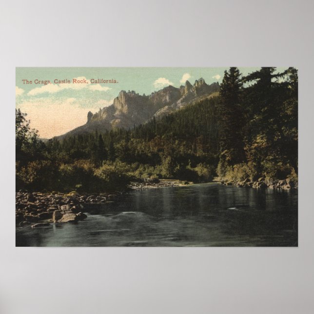 Blick auf das Crags, Burgfelsen Poster (Vorne)