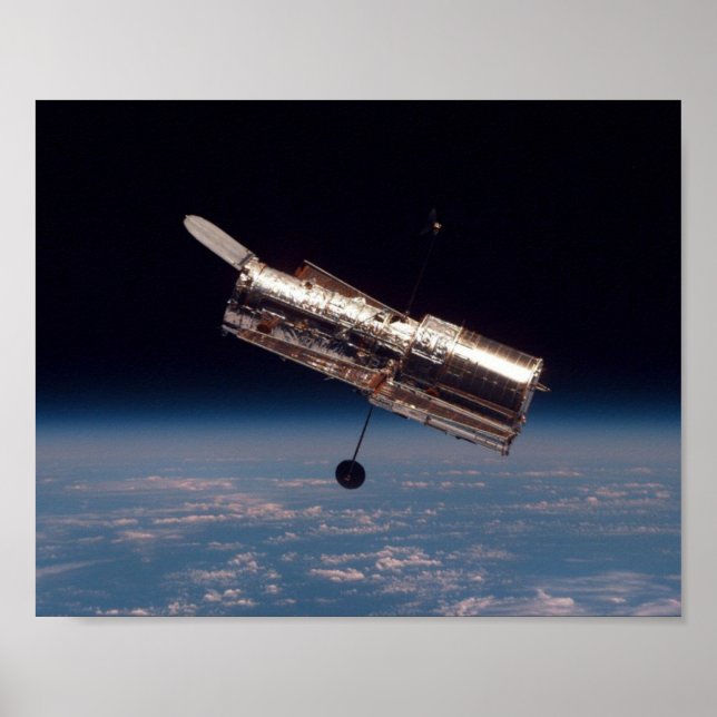 Blick auf das Hubble-Teleskop von der Shuttle-Entd Poster (Vorne)