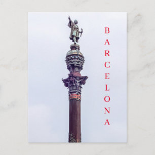 Blick auf das Kolumbus-Denkmal von Barcelona Postkarte