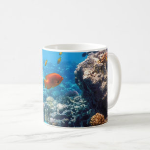 Blick auf das Korallenriff, tropische Gewässer Kaffeetasse