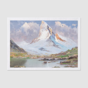 Blick auf das Matterhorn, Dekoupage Seidenpapier
