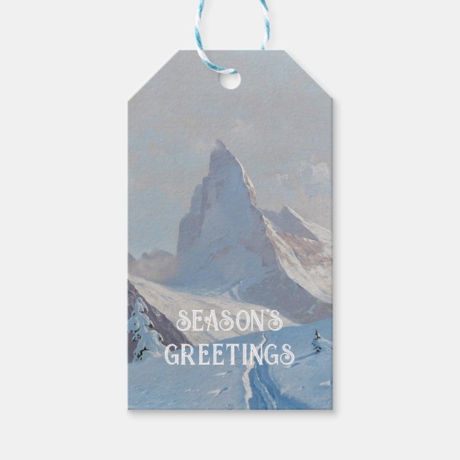 Blick auf das Matterhorn, Winter Geschenkanhänger (Vorderseite)