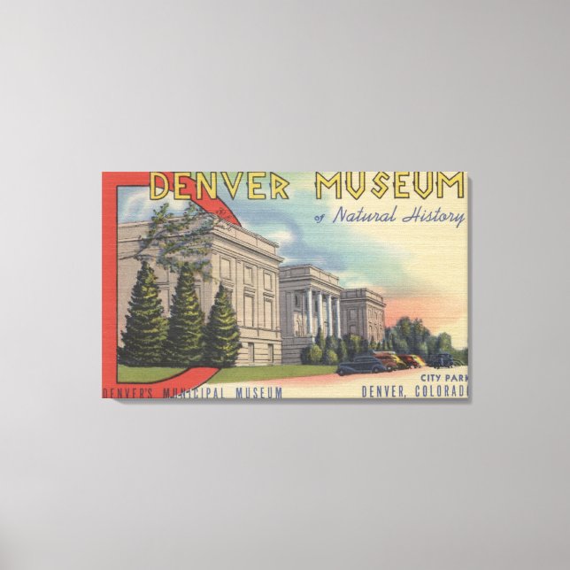 Blick auf das Museum für Naturgeschichte in Denver Leinwanddruck (Vorderseite)