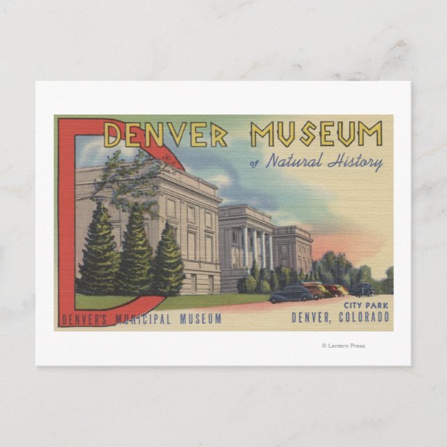 Blick auf das Museum für Naturgeschichte in Denver Postkarte (Vorderseite)