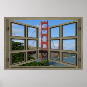 Blick auf das Poster der Golden Gate Bridge