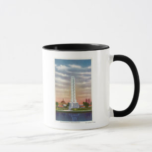 Blick auf das riesige Thermometer von Texaco Tasse