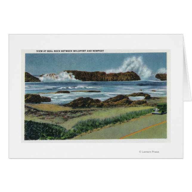 Blick auf das Siegel Rock zwischen Waldport und (Vorderseite (Horizontal))