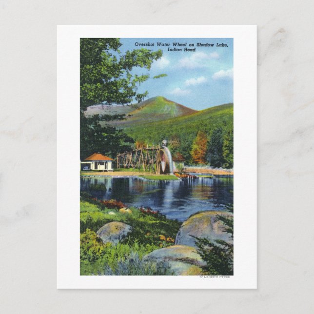 Blick auf das Wasserrad des Schattensees Postkarte (Vorderseite)
