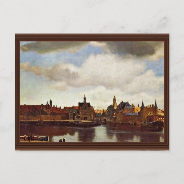 Blick auf Delft, das von Johannes Vermeer (Best Qu Postkarte (Vorderseite)