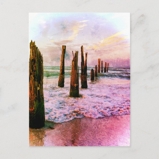 Blick auf den alten Pier Postkarte (Vorderseite)