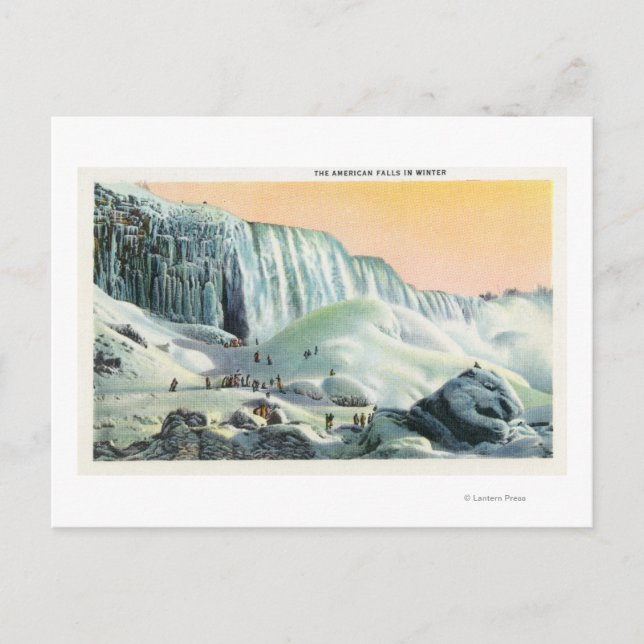 Blick auf den amerikanischen Fall im Winter # 2 Postkarte (Vorderseite)