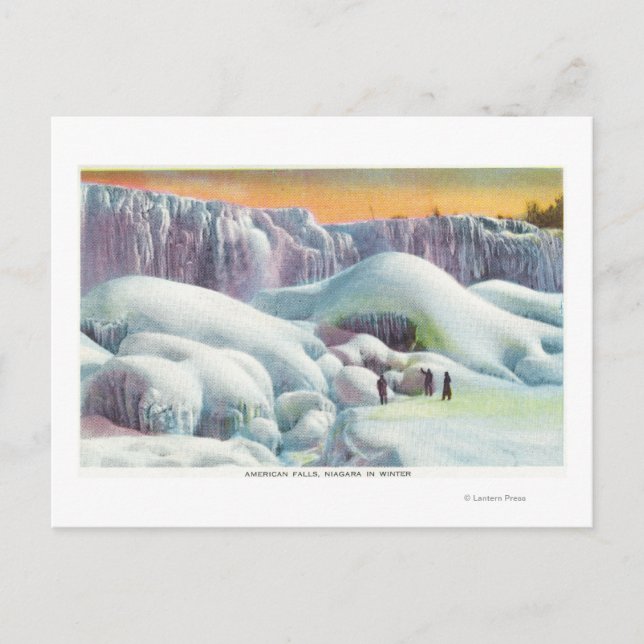 Blick auf den amerikanischen Fall im Winter Postkarte (Vorderseite)