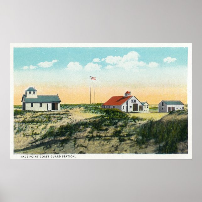 Blick auf den Bahnhof der Race Point-Küstenwache Poster (Vorne)