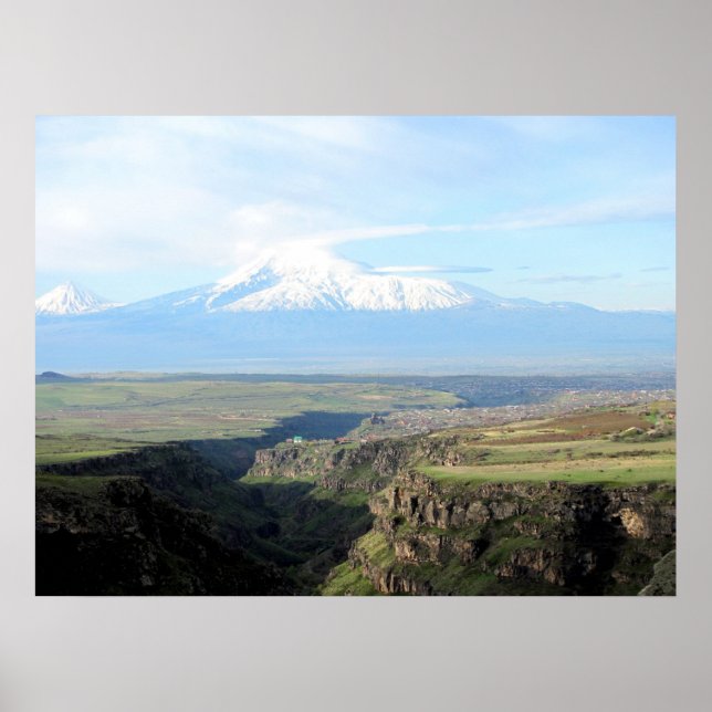Blick auf den Berg Ararat von armenischer Seite Poster (Vorne)