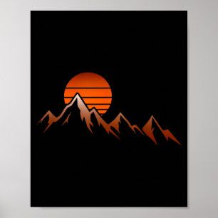 Blick auf den Berg Wanderer Berg Sonnenaufgang Wan Poster