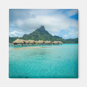 Blick auf den Bora-Bora-Inselquadrat Magnet