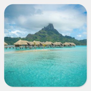 Blick auf den Bora Bora-Platz Quadratischer Aufkleber