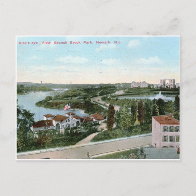 Blick auf den Branch Brook Park, Newark NJ 1911 Vi Postkarte (Vorderseite)