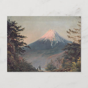 Blick auf den Fusiyama mit Zahlen im Foreg Postkarte