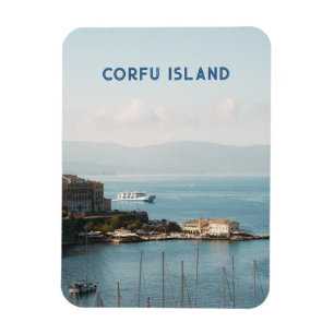 Blick auf den Hafen von Korfu-Stadt, Reise Magnet