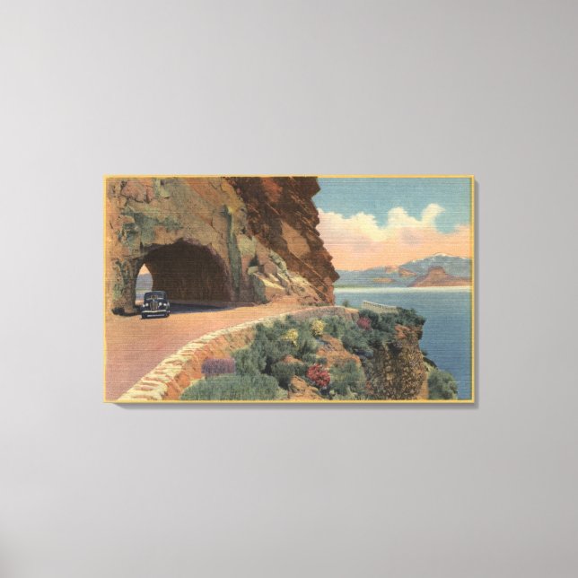 Blick auf den Höhlenrocktunnel von Hwy Leinwanddruck (Vorderseite)