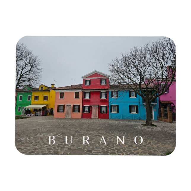 Blick auf den Innenhof von Venedig Burano Kühlschr Magnet (Horizontal)