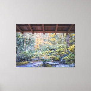 Blick auf den japanischen Garten im Herbst Leinwanddruck