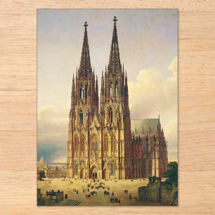 Blick auf den Kölner Dom gotische Majestät Acryleinladungen