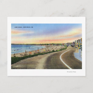 Blick auf den Long Sands am York Beach Postkarte