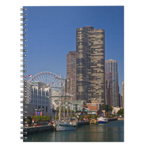 Blick auf den Marinepier von Chicago Notizblock